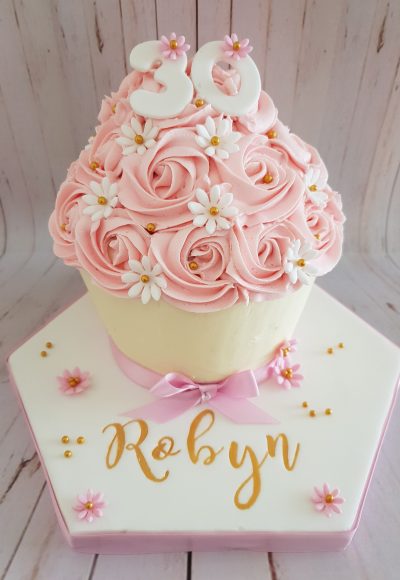 30th Birthday Floral Cupcake Custom Cake Southampton