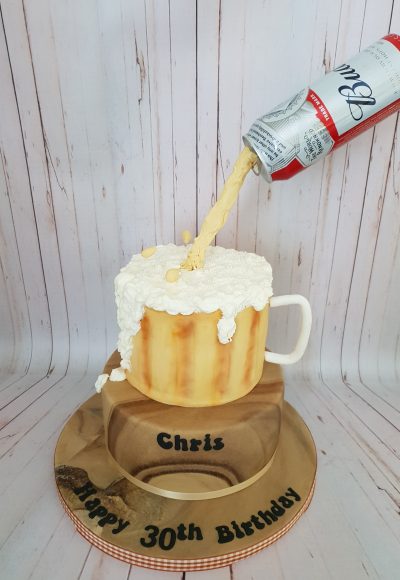 Floating Beer Can Custom Cake Southampton