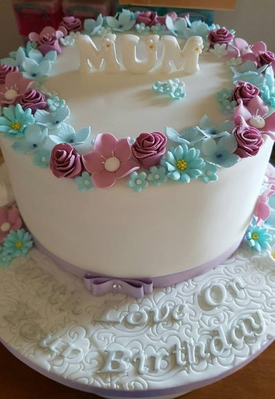 Mum Floral Birthday Custom Cake Southampton